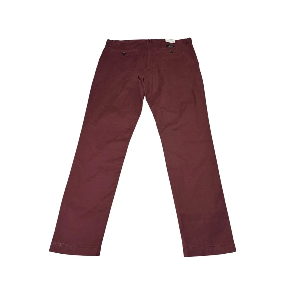 NWT Banana Republic Lived-In‎ Skinny Chino Pants Mens 36x32 Burgundy Maroon